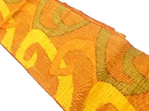 リサイクル　手織真綿紬抽象模様織出し名古屋帯